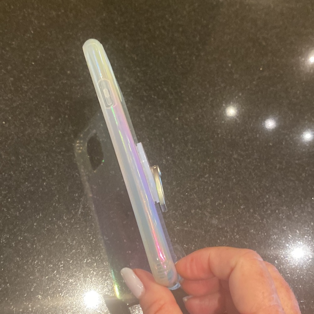 Iridescent Opal iPhone 11 Pro Max Phone Case with attached Heart Phone Ring - Picture 6 of 6